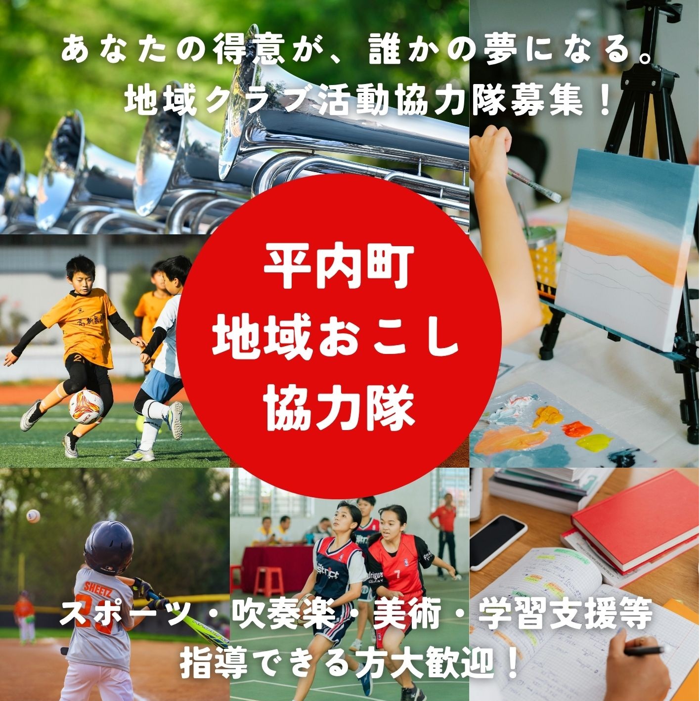 平内町地域おこし協力隊】地域クラブ活動協力隊募集！スポーツ文化芸術