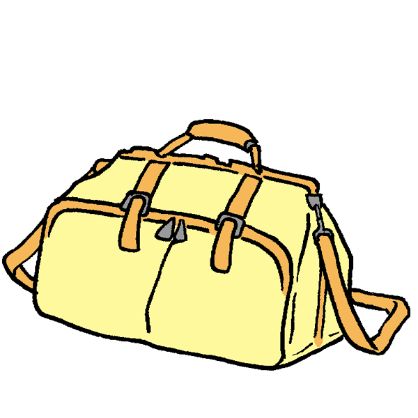 黄色のバッグのイラスト
